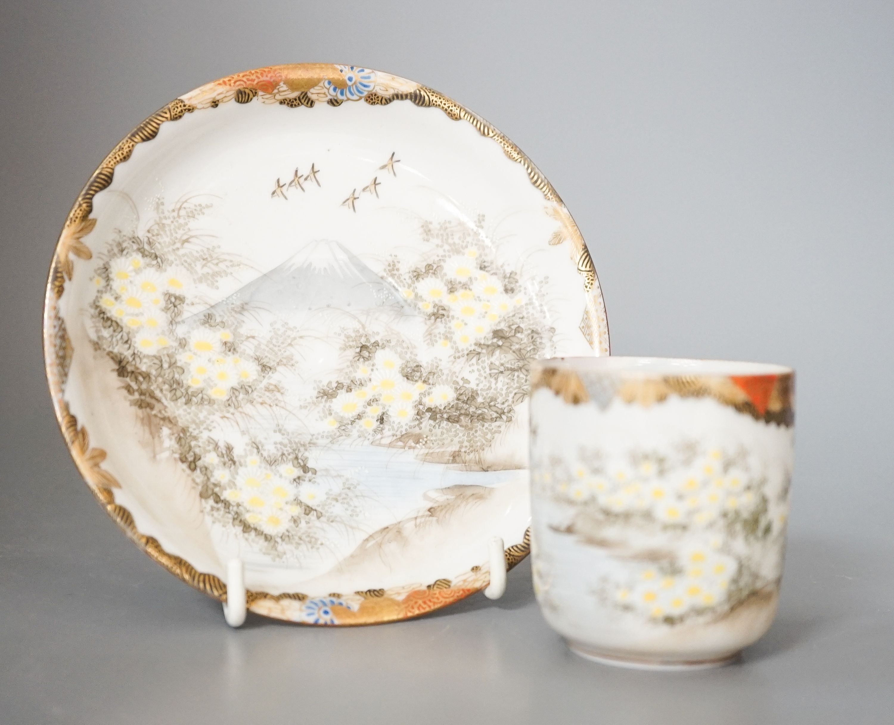 A Japanese eggshell part tea set, Meiji period
